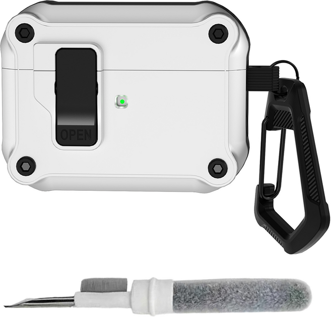 올리스트 자동 잠금 원터치 에어팟 케이스 청소키트 세트, 에어팟 프로1, 화이트