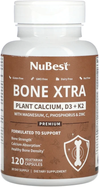 NuBest Bone Xtra 식물성 칼슘 D3 + K2 베지 캡슐 120정, NuBestBoneXtra식물성칼슘D3K2베지캡슐120, 1개 - 쿠팡