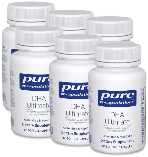 퓨어인캡슐레이션 DHA 얼티메이트 피쉬오일 추출물 소프트젤 Pure Encapsulations DHA Ultimate, 6개, 60정 - 쿠팡