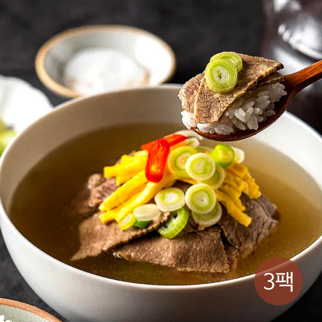 하테 나주곰탕 500g x 3팩 진한 소고기 곰탕 간편식 HMR 전통 국탕 보양식 세트, 3개