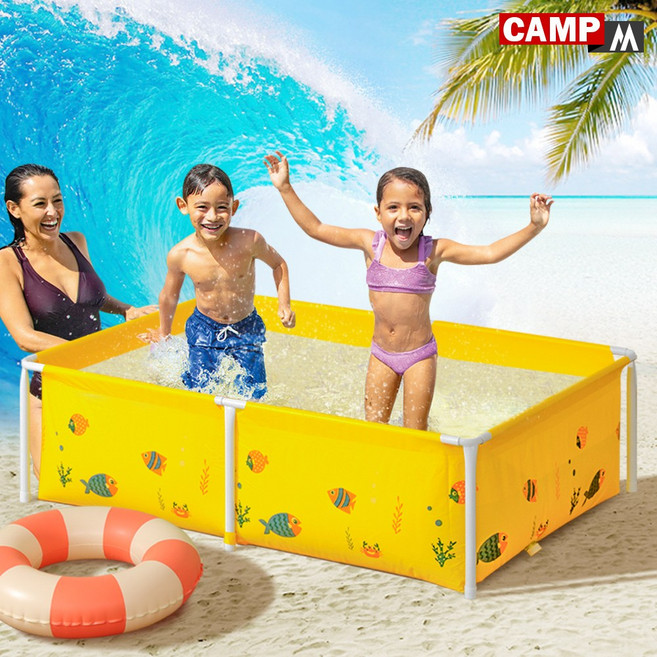 가정용 미니 풀장 사각 어린이 수영장 아기 간이 볼풀장 베란다 물놀이 튜브 풀장 대형 야외 강아지 애견 대형풀장 (가정용 워터파크) SIZE: 135*95*40(cm) X 옐로우, 여름상품 <유아풀장> X 미니, 1개