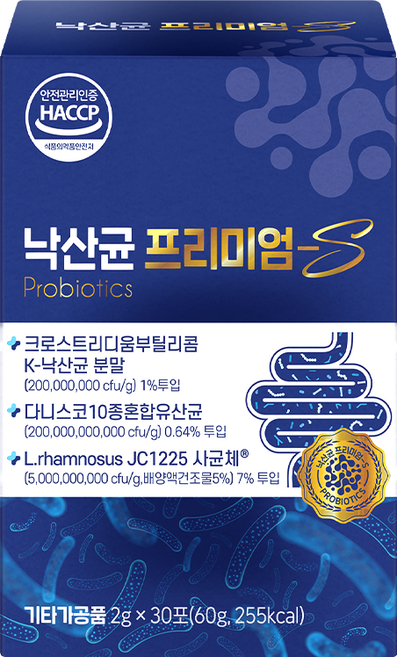 낙산균 프리미엄- 프로바이오틱스S 2g x 30포, 1개, 60g