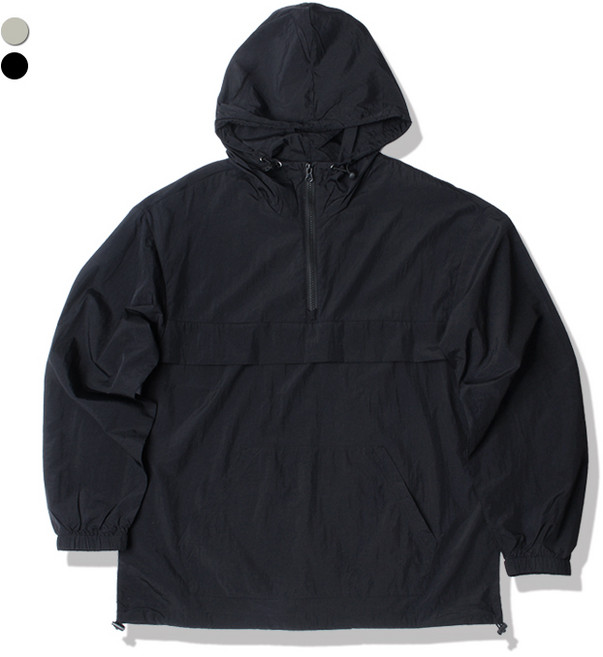 오마보이 남성용 타슬란 후디 아노락 반집업 바람막이