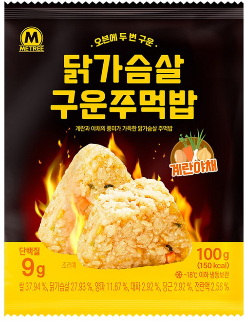 미트리 닭가슴살 구운 주먹밥 계란야채, 100g, 12개