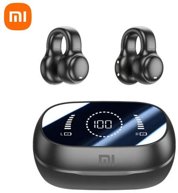 소리증폭기 음성 증폭기 난청보청기 XIAOMI Redmi M47 무선 이어 버드 블루투스 헤드셋 충전 소음 감소 이어폰 뼈 전도 헤드폰 스포츠 마이크 포함, [02] Black, 1개