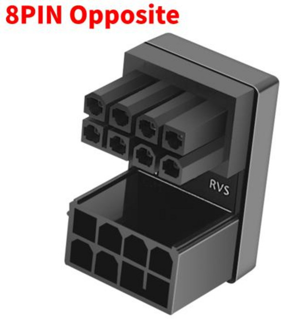 데스크탑용 ATX VGA PCIe 암컷 전원 어댑터 그래픽 비디오 카드 GPU 파워 스티어링 커넥터 180 도 각도 6 핀 8 핀, 03 Black 8PIN Opposite