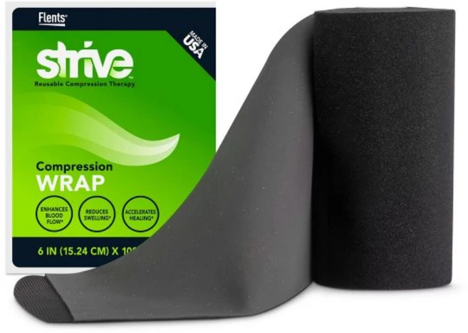 스트라이브 압축 25인치 x 60인치 테라피 랩 손목 팔 다리 발목 팔꿈치용 혈액순환 촉진 부기 감소 치유 가속 블랙 미국산, Black, 1개 - 쿠팡