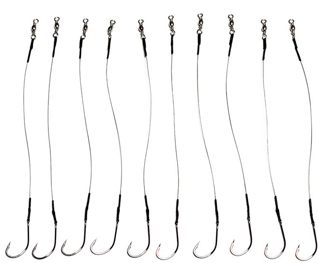 [낚핑TV] 돌돔낚시 와이어줄 고리바늘18호-돌돔.갈치낚시용바늘 링바늘, 1개, 10개입