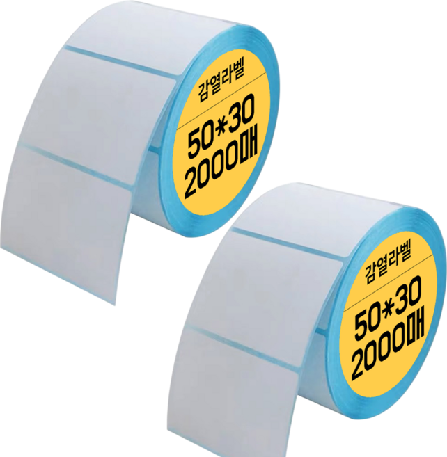 집으로프레시 전 사이즈 대용량 라벨 감열지, 2개, 2000칸, 50 x 30 mm