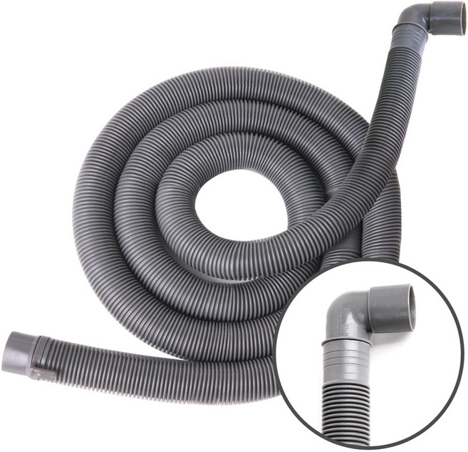 와이넷 엘보배수호스2.5M 세탁기 배수호스 교체 엘보 배수호스연결 장거리용 2.5M, 1개