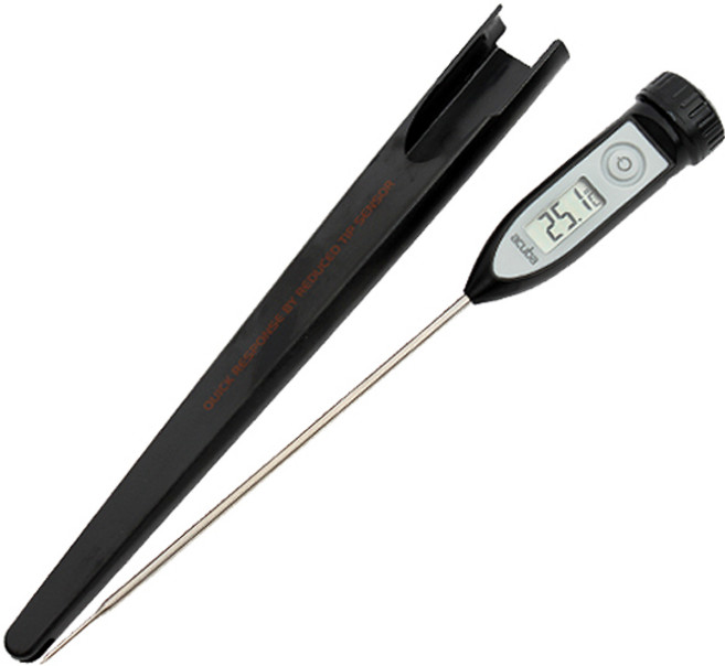 아쿠바 방수 탐침온도계 CS-101B 블랙 제과제빵 식품 조리용, 1개