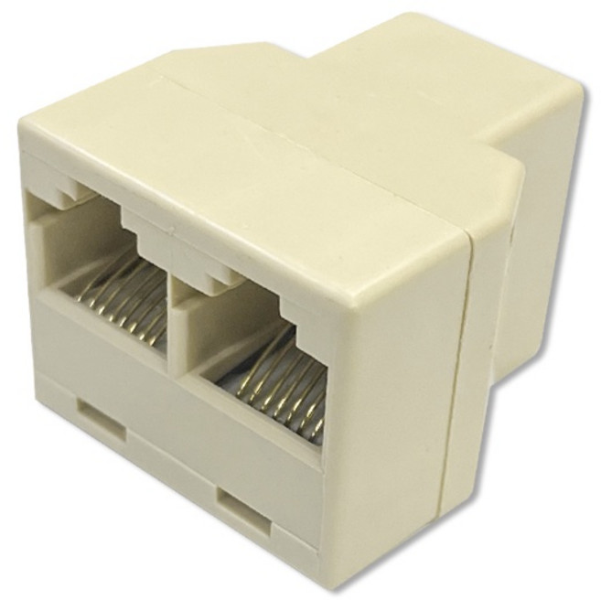 8P8C 3母轉接頭 RJ45網路分接器 1分2, 1個, 三通頭x1