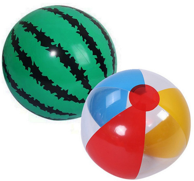 원형비치볼 삼색볼 수박볼 탱탱비치볼 해수욕장 물놀이 삼색공 수박공 KC인증, 27cm, 1개