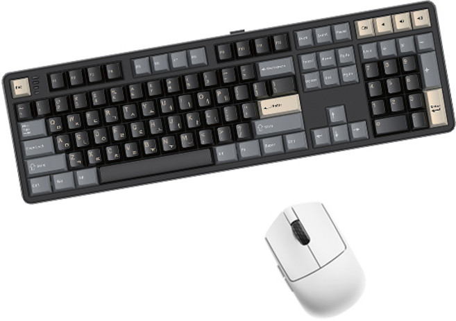 한성컴퓨터 유무선 기계식 키보드 마우스 세트, 로얄블랙 + 화이트, GK798PRO 라벤더 또각 45g + M5 Nano, 일반형