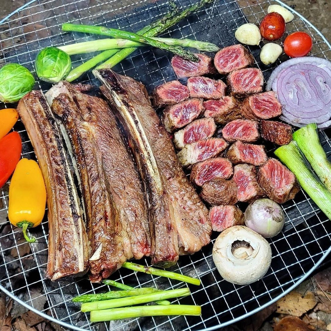 [당일발송] 캠핑 꽃 우대갈비 678번 꽃갈비 600g + 소스3종 무료증정, 1개