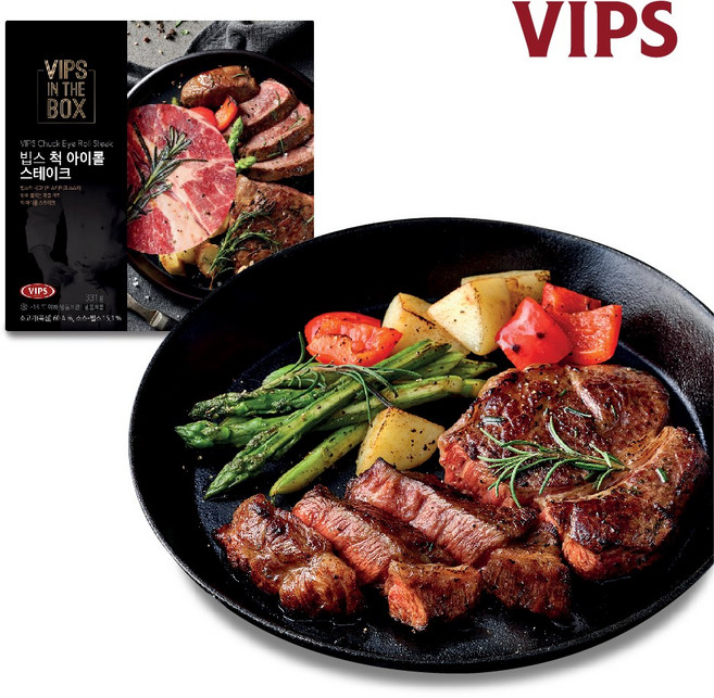 빕스 척 아이롤 스테이크 331g 냉동, 1개