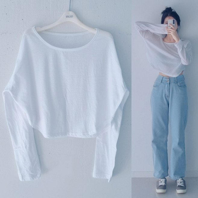 랄랄~ 시스루 여름 긴팔 얇은 긴팔티 가오리핏 루즈핏 박스티 박시핏 빅사이즈 티 티셔츠 셔츠 가오리 시스루티 인견 선풍기 쿨링 시원한 빅사이즈여성의류 여성티셔츠 여성긴팔티 크롭티