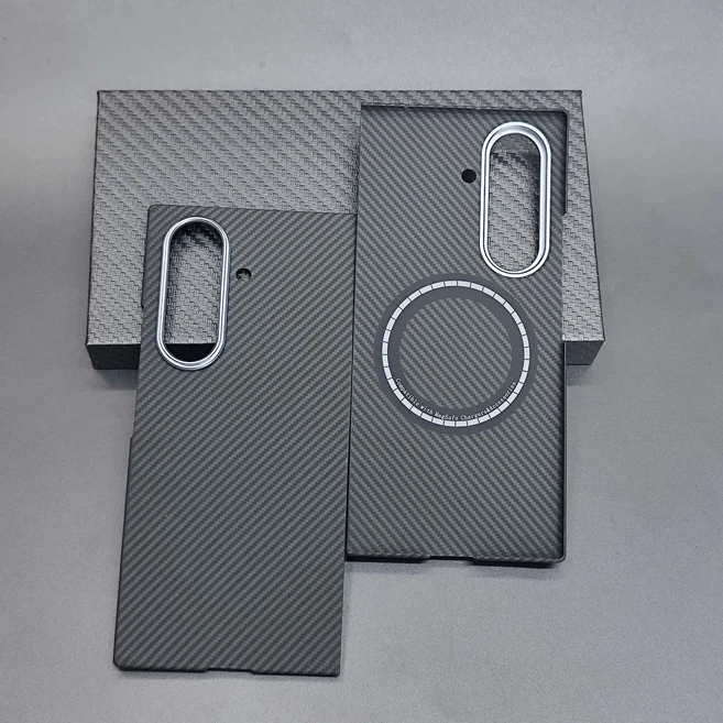 갤럭시 Z 트라이폴드 아라미드 섬유 케이스 마그네틱 맥세이프 커버 울트라 슬림 카본 파이버, 01 Galaxy Z TriFold, 01 600D Black