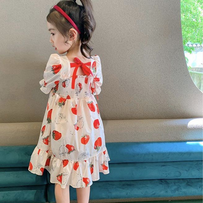 여아 유아 아기 러블리 딸기 공주 리본 원피스