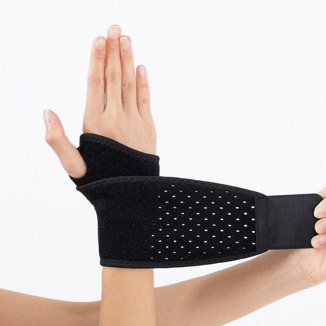 바로핏 손목보호대 스트랩 아대 밴드, 블랙, 2개