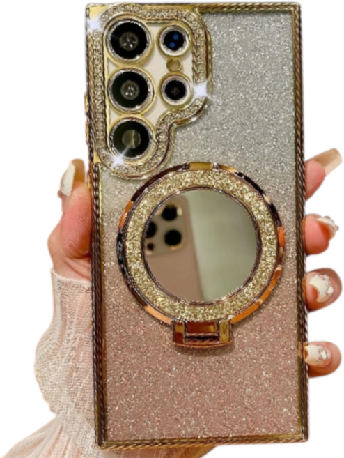 럭스폰 갤럭시 그라데이션 히든 브래킷 미러 케이스 - 글리터 필름