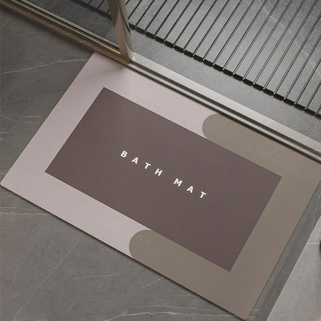 珪藻土軟墊 吸水快乾, 1個, 長方款, 奶茶棕