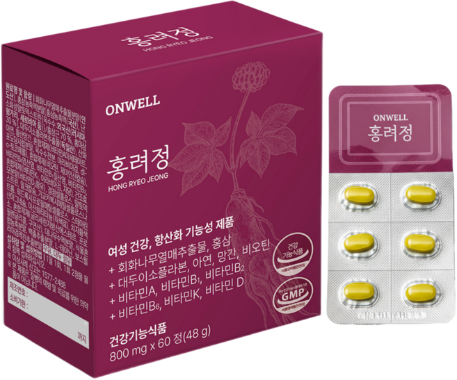 홍려정 여성 갱년기 영양제 바이트로겐 식물성 에스트로겐 여성 호르몬 영양제 대두 이소플라본, 1박스, 60정