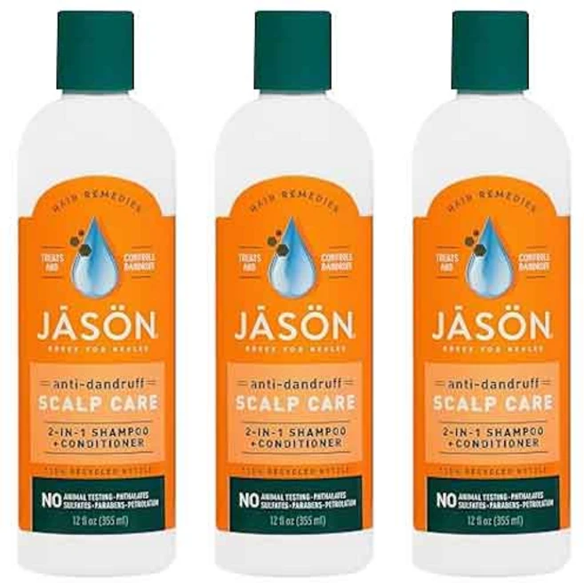 제이슨네츄럴 비듬 완화 트리트먼트 샴푸 + 컨디셔너, 3개, 355ml - 쿠팡