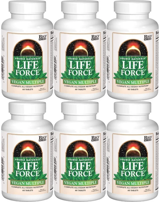 Source Naturals 소스내추럴스 라이프 포스 버진 멀티플 테블릿, 60정, 6개 - 쿠팡