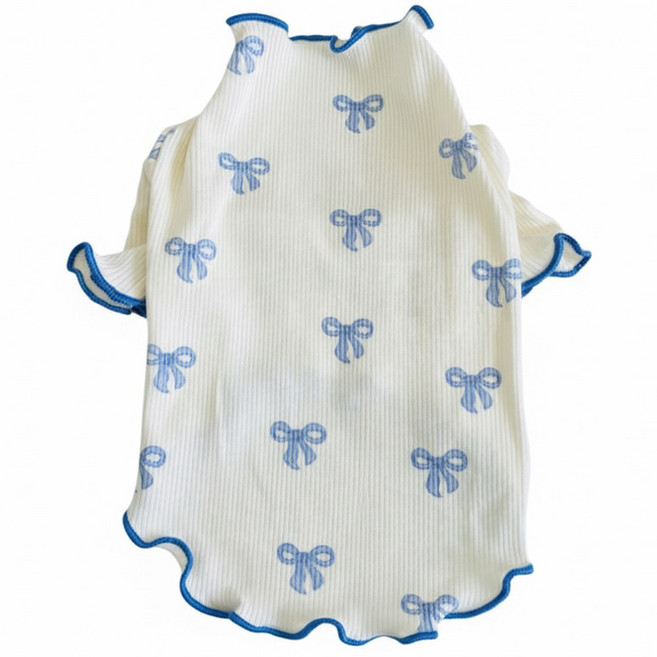 알로하모아 개리야스 강아지 내복 티셔츠, 1개, 블루