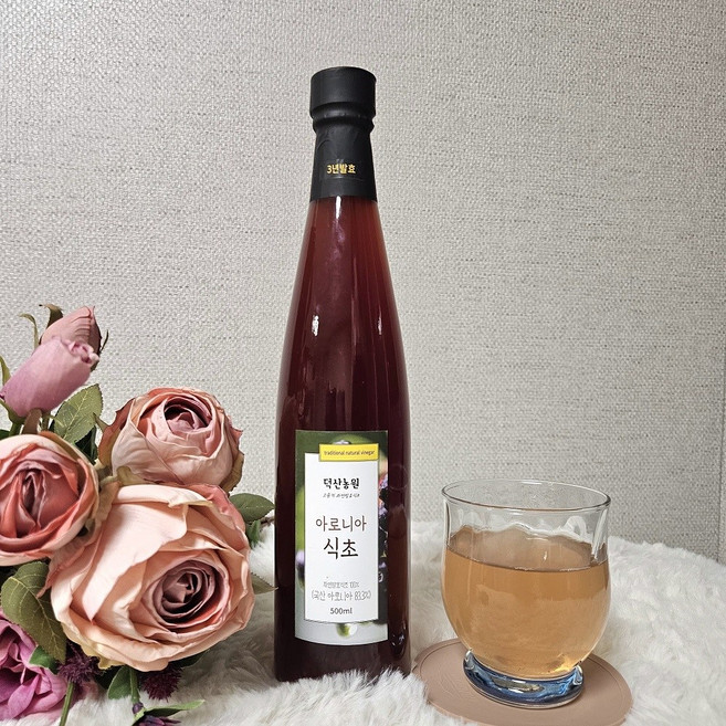 아로니아식초(3년이상) 덕산농원 천연발효식초 수제식초 국산 원액100%(유리병), 1개, 500ml