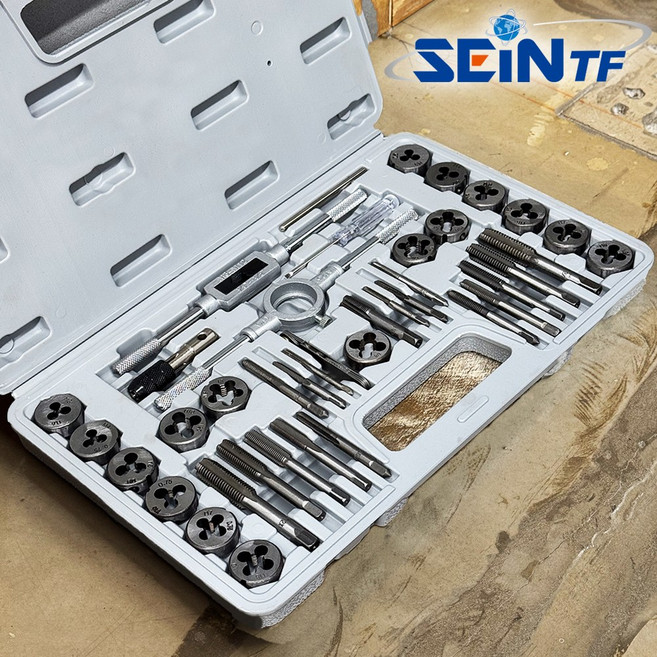 세인티에프 탭다이스 40p (그레이) 세트 핸드탭 핸들 나사탭 답부 재생, 1개