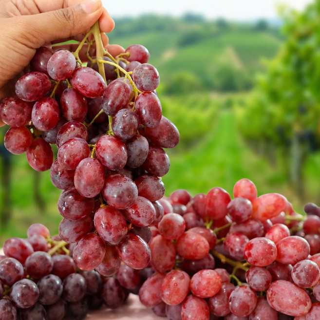 <오늘과일하나> 초고당도 솜사탕 크림슨포도 씨없는포도 적포도 수입포도, 1박스, 1kg