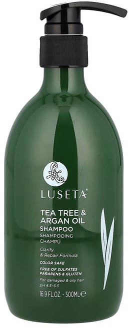 루세타뷰티 티트리 & 아르간오일 샴푸 손상 모발 및 지성 모발 500ml(16.9fl oz), LBY00475, 1개, 500ml - 쿠팡