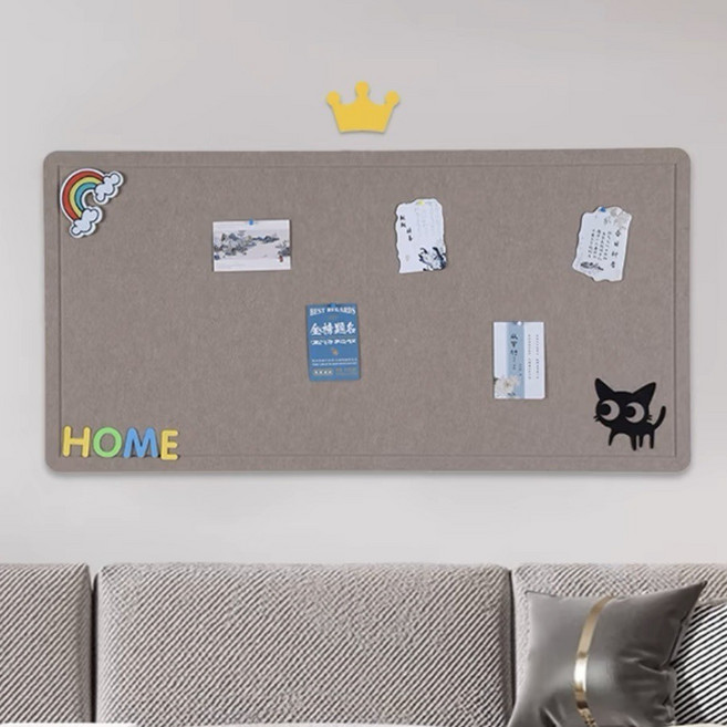 毛氈留言板 照片牆 裝飾板 佈告欄 展示牆板, 深駝色,40*60cm, 1個