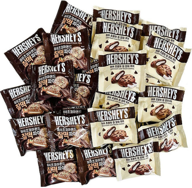 허쉬 초코/초코아몬드 찰떡 모찌과자 쿠킹박스#6 (개별포장), 20g, 28개
