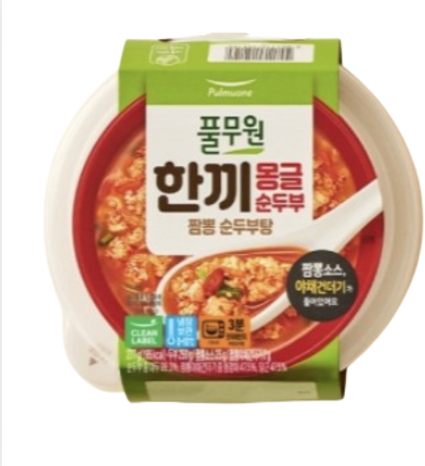 풀무원식품 한끼몽글순두부 짬뽕순두부탕 277g, 4개