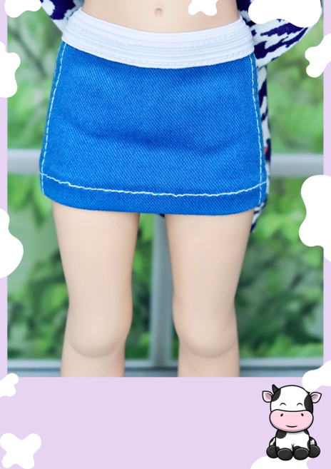 #파올라레이나 32cm 옷( 블루 밴딩 미니스커트 )[마구샵]#구체관절인형#bjd#인형옷#다락아이#관절바디#완제품, 1개