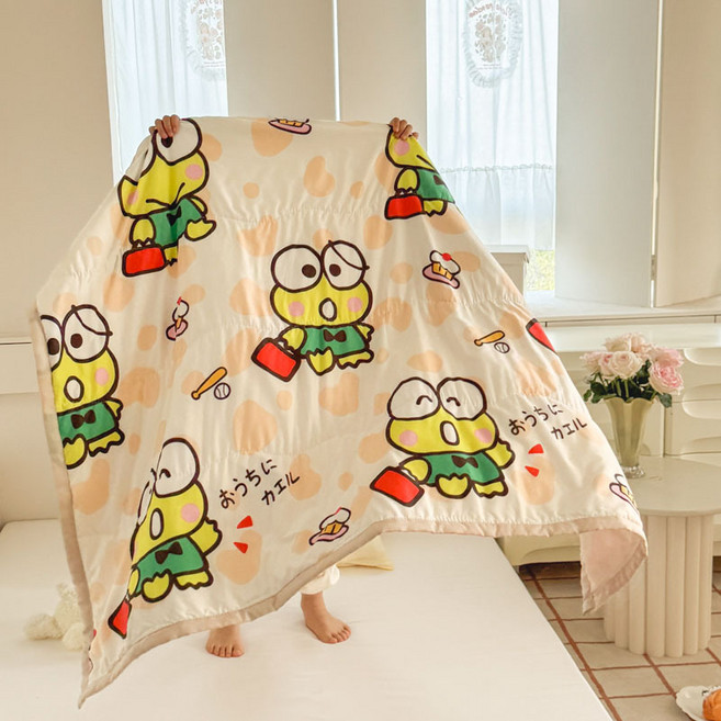 여름 이불 에어컨 이불 차렵이불, 110x150cm, 큰 눈 개구리