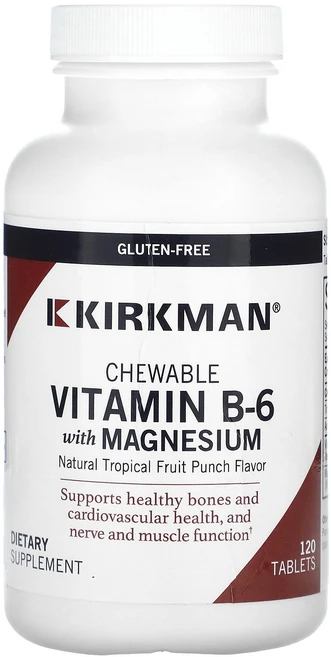 Kirkman Labs 츄어블 비타민B-6 마그네슘 함유 천연 열대 과일 펀치 맛 120정, KirkmanLabs츄어블비타민B6마그네슘함유천연열대과, 1개 - 쿠팡