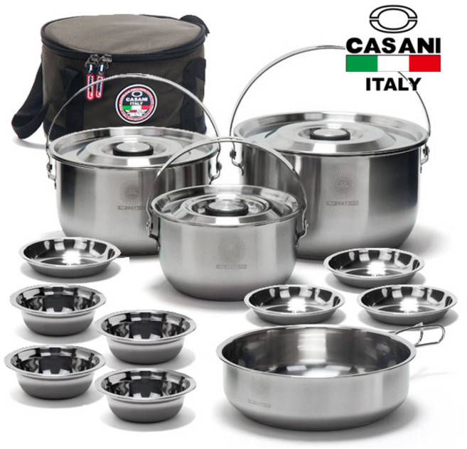 까사니 스테인레스 코펠 세트 캠핑용품, 까사니 코펠(3~4인용), 1개