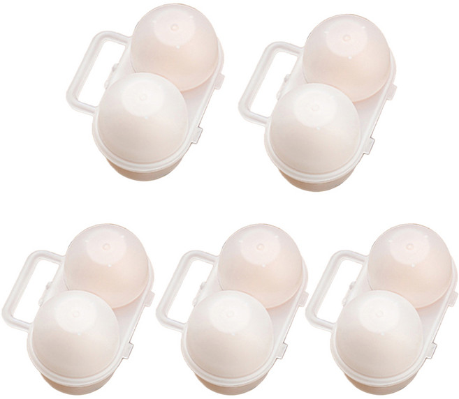 2구 휴대용 계란 케이스 도시락 나들이 캠핑 달걀보관, 5개, 1단, 화이트