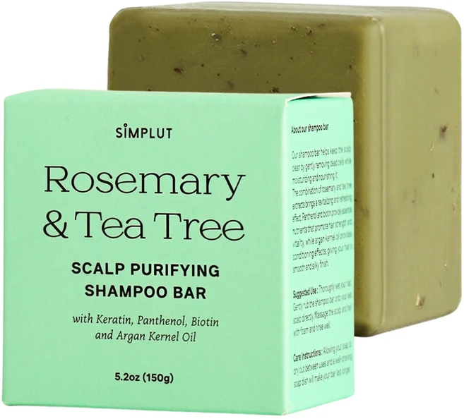 [아마존 인기] 심플럿 로즈마리 & 티트리 두피 클래리파잉 샴푸바, 1개, 150g - 쿠팡