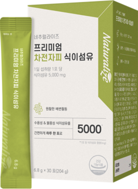 네추럴라이즈 프리미엄 차전자피 식이섬유 6.8g, 1개