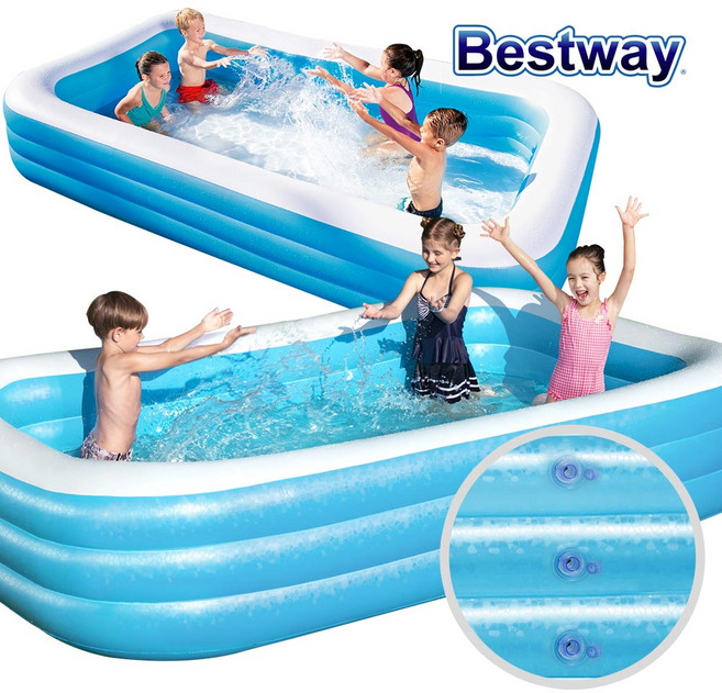 베스트웨이 고급 사각 물놀이 풀장 BW 54009, 블루, 1개