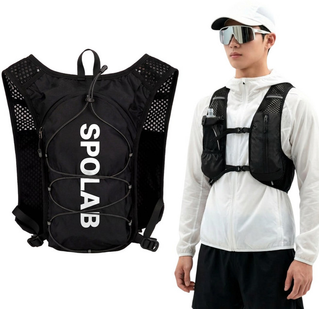 스포랩 초경량 트레일 러닝 조끼 베스트, 블랙