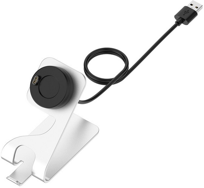 Garmin Venu 2 3 2s 3s SQ Plus GPS 手錶 充電線, 1個, 圓盤二代金屬立式座充150cm-銀
