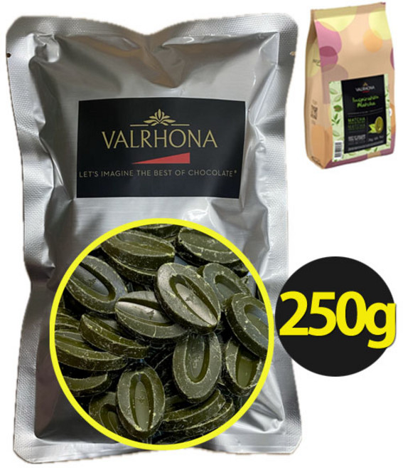 [프랑스산]발로나 인스피레이션 말차초콜릿 (말차 8.1%함유) 마차초콜릿 녹차초콜릿 쌉쌀한 두쫀쿠 말쫀쿠, 1개, 250g