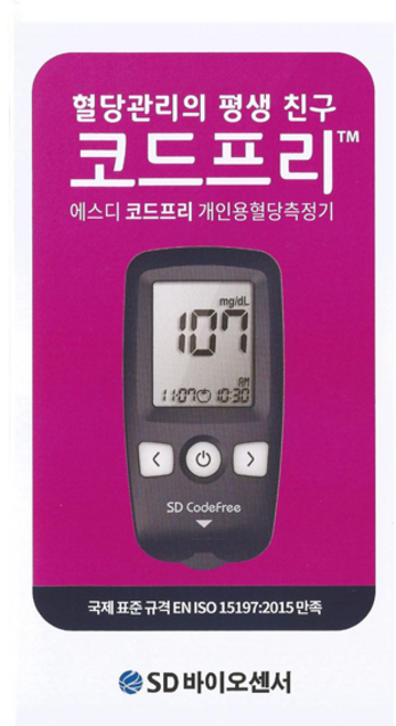 에스디바이오센서 코드프리 혈당측정기 단품 (기계+채혈기+채혈침10+건전지+파우치) SW, 1개