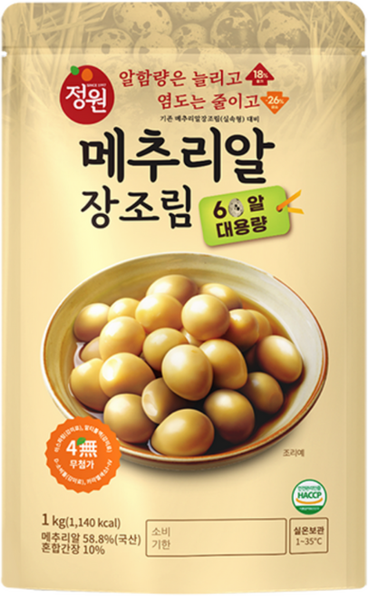 [정원식품] 메추리알 장조림 1KG(60알 대용량) [원산지:상세설명에 표시], 1개, 1kg